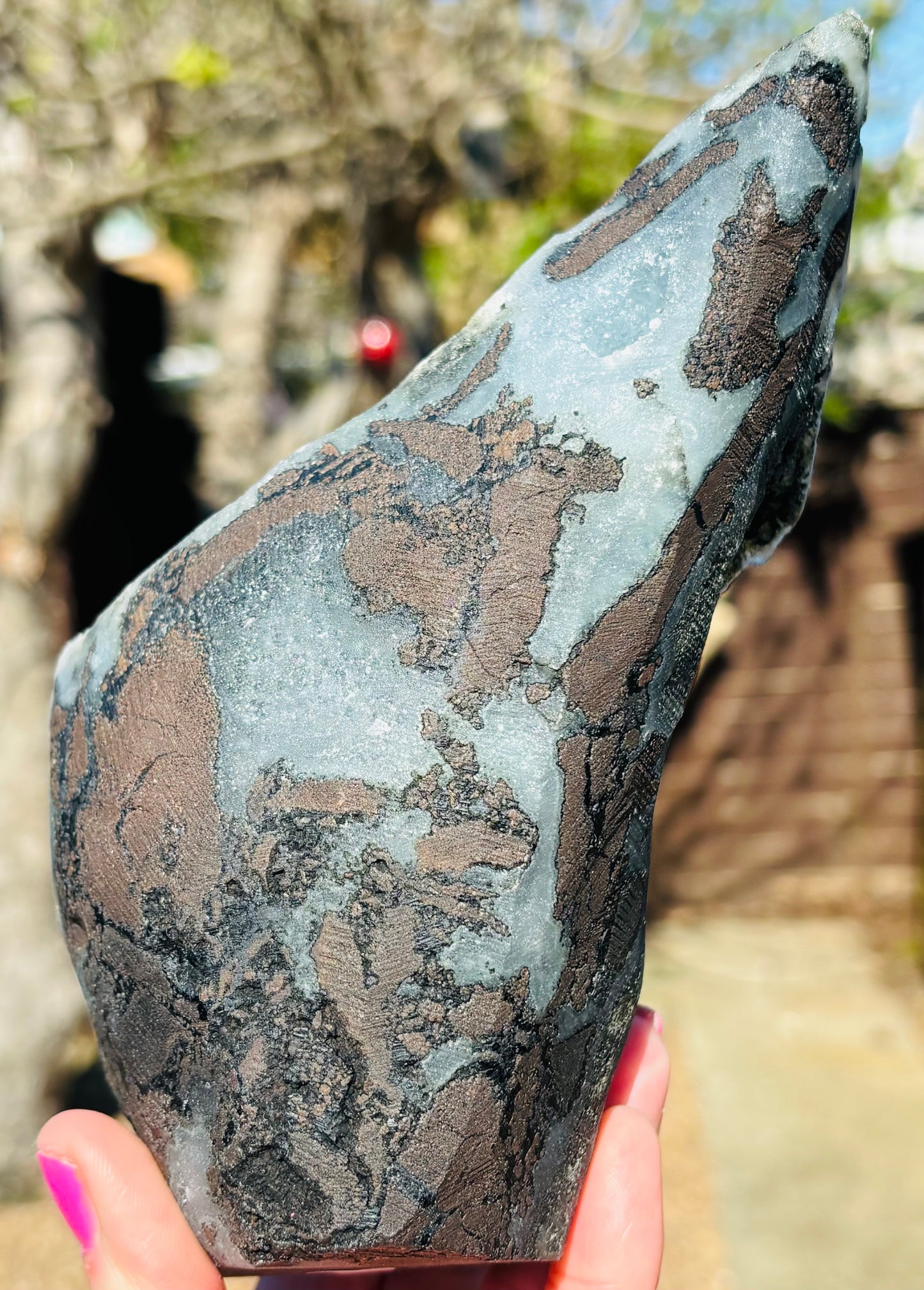 Apophyllite Statement Specimen Hematite Coated Cubes with Stilbite on Chalcedony