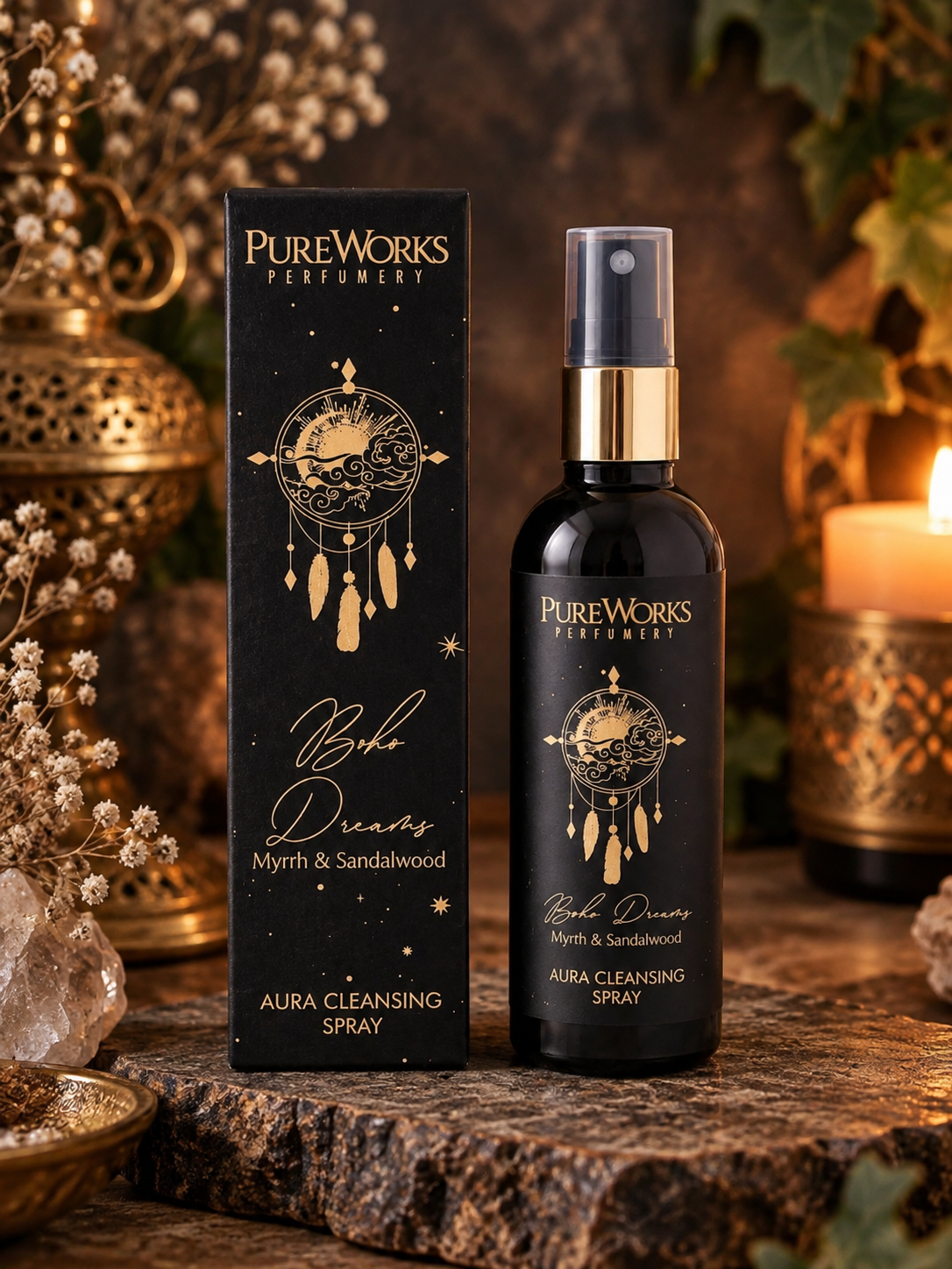 PureWorks Boho Dreams Myrrh & Sandalwood Aura Cleansing Spray 100ml