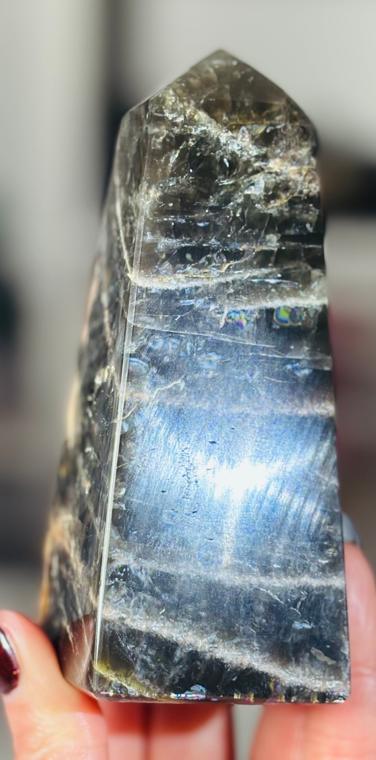 🖤 Rainbow Black Moonstone Obelisk B🖤