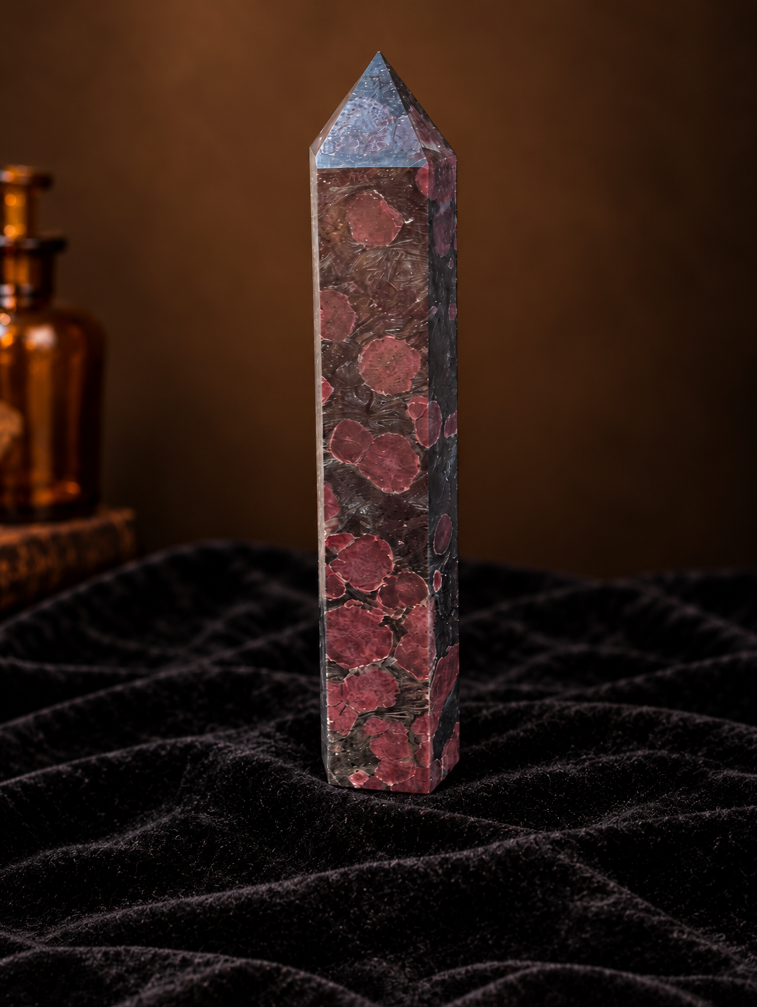 Garnet in Astrophyllite Tower