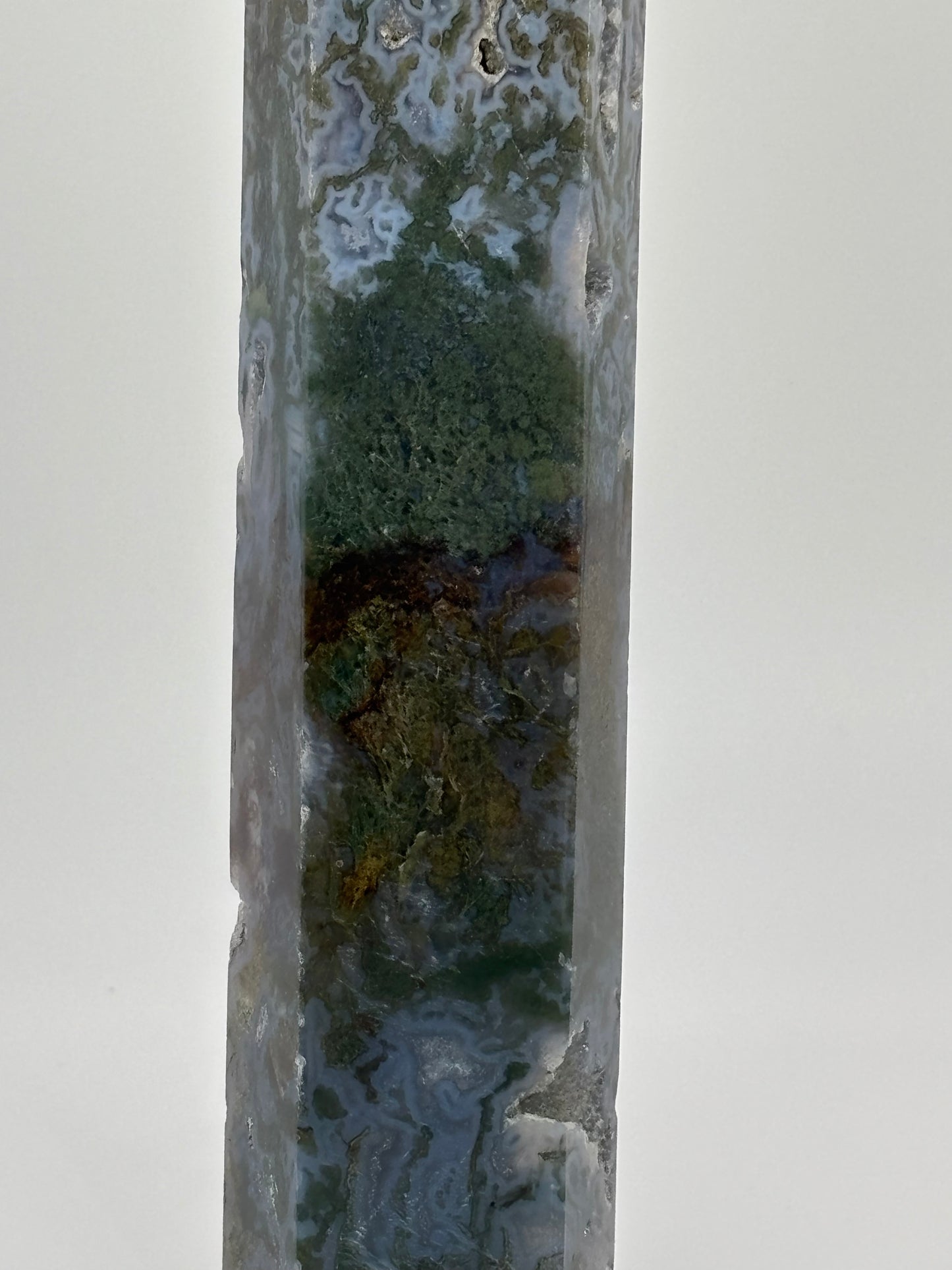 🌿 Colourful Moss Agate Tower with Sugar Drewzy- Statement Piece