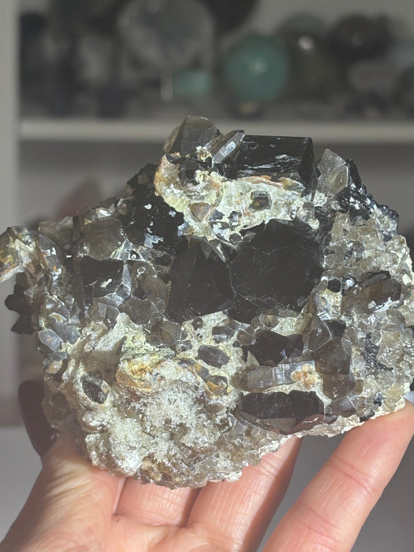 Namibian Black Tourmaline & Smoky Quartz UV-Reactive Collector's Specimen | Erongo Region | 500–600g
