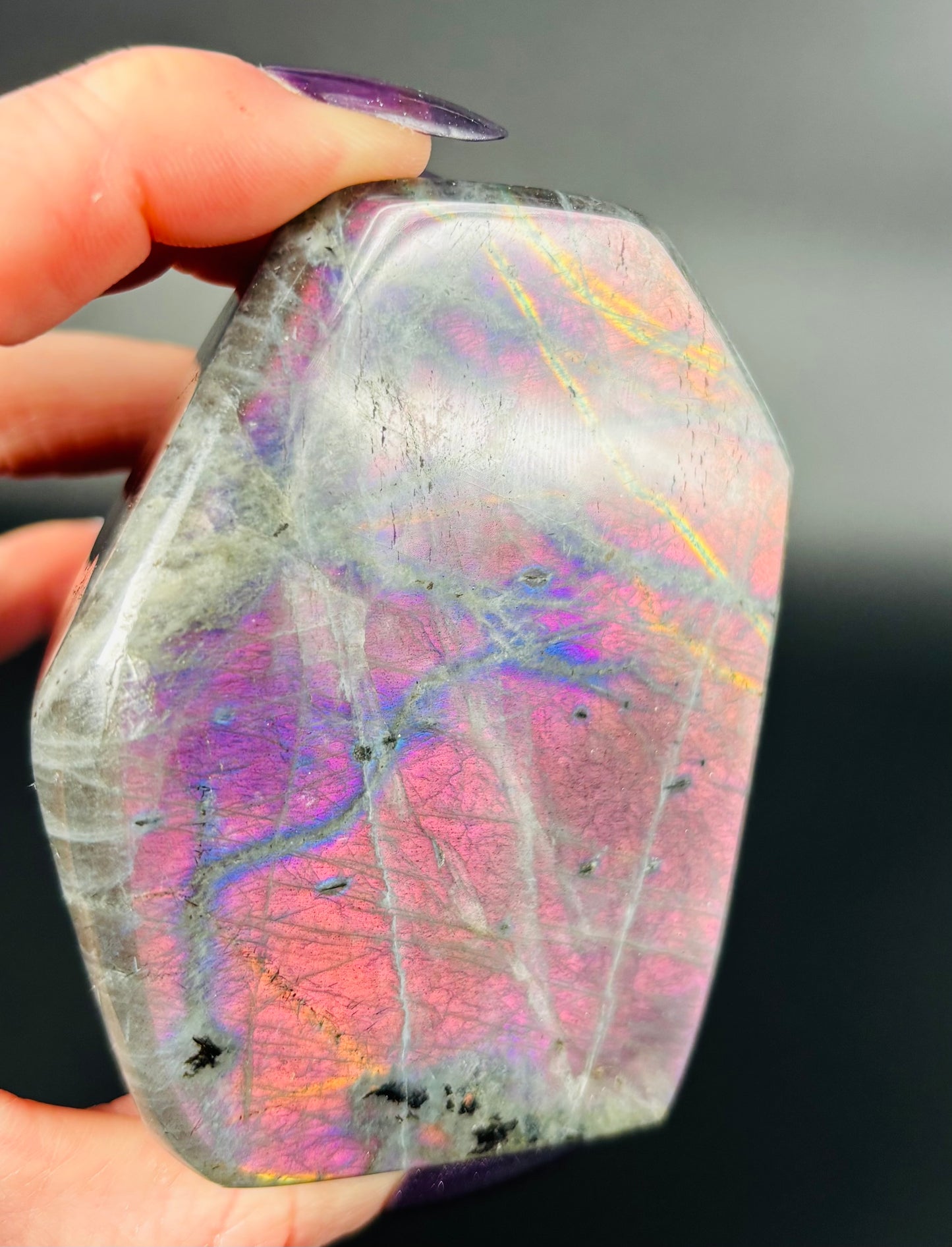 Labradorite Freeform Purple, Blue & Pink Flash (Colour Shift) (Madagascar)