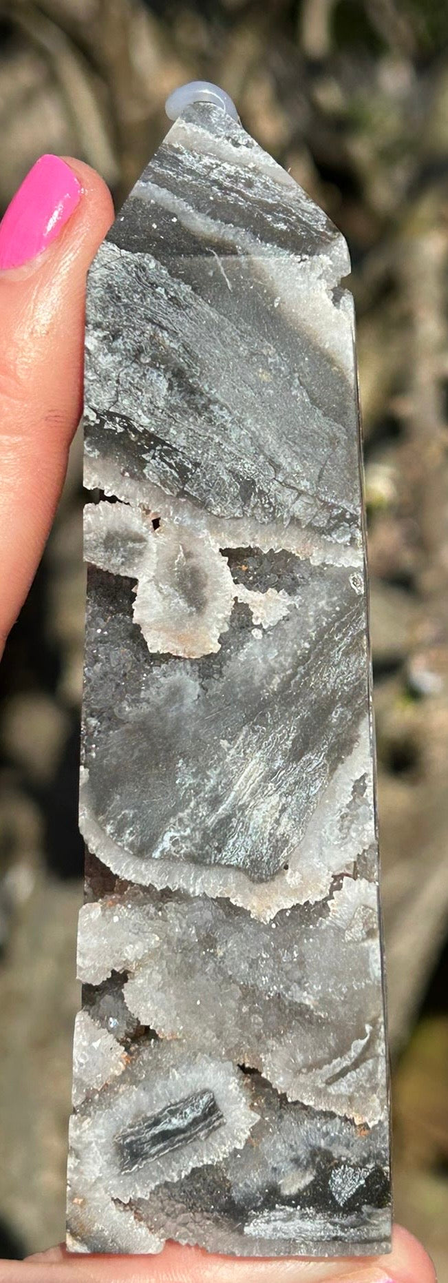 Sphalerite & Quartz Tower Druzy Banded Formation