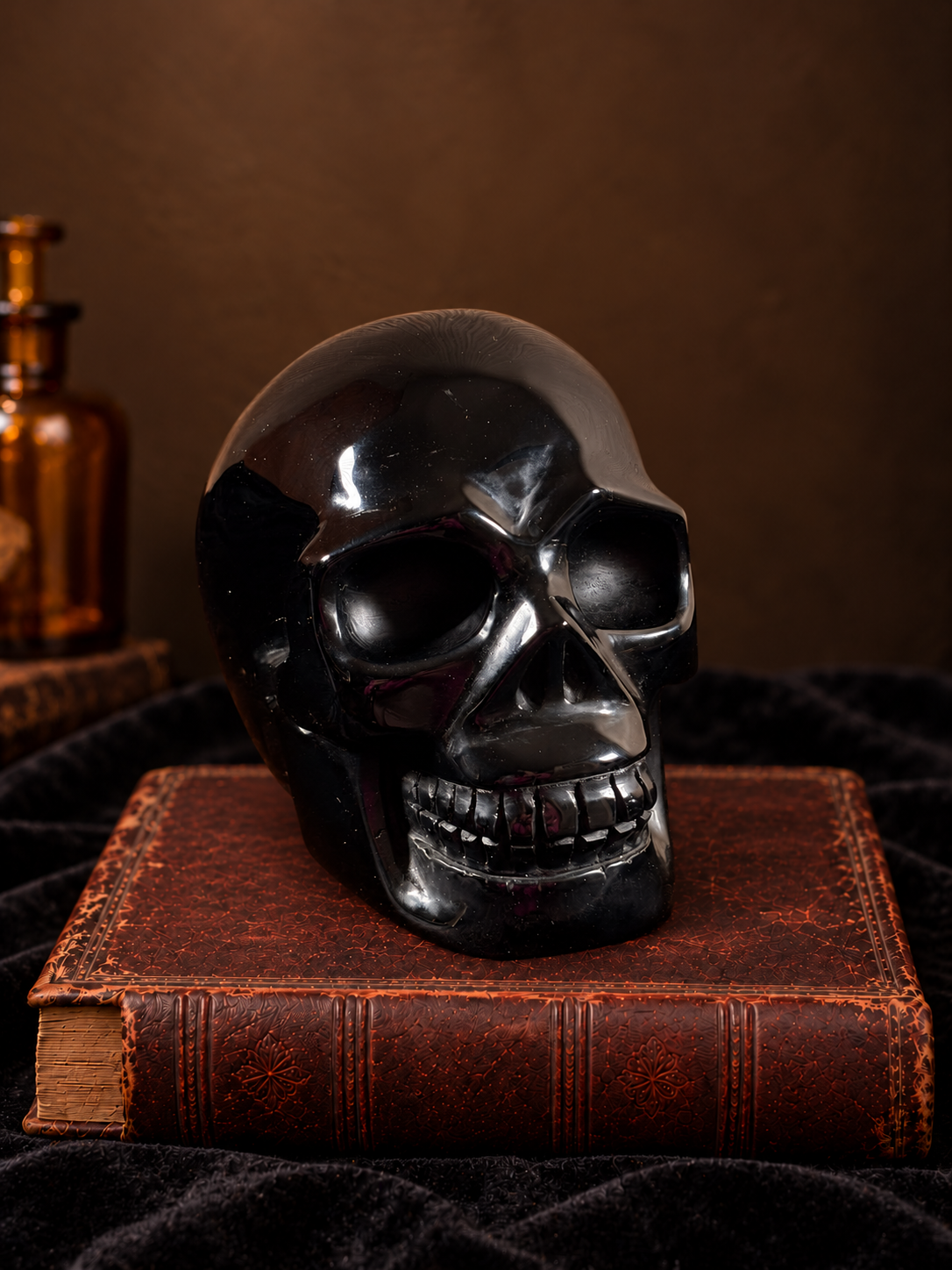 Black Obsidian Skull