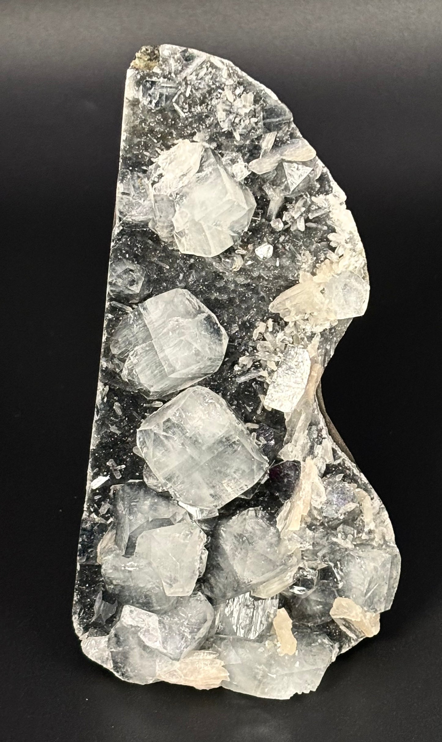Black Chalcedony & Cubic Apophyllite with Stilbite Statement Piece
