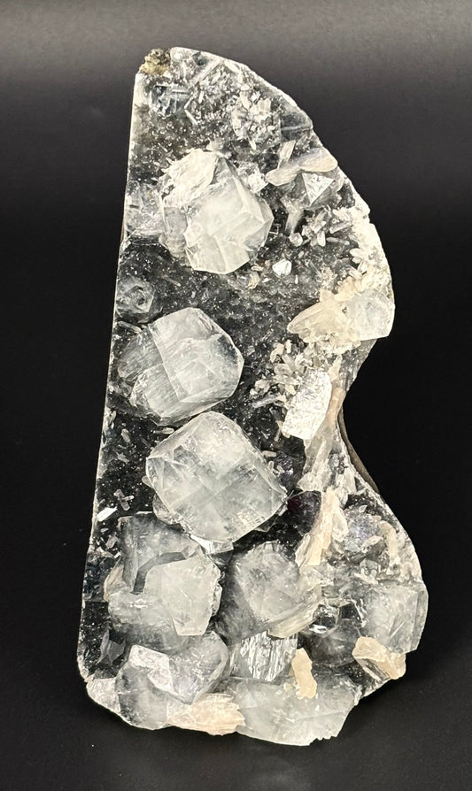 Black Chalcedony & Cubic Apophyllite with Stilbite Statement Piece