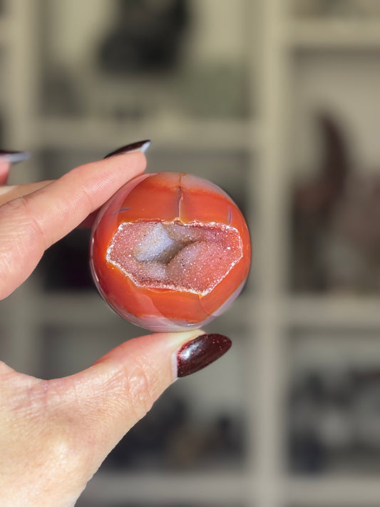 High-Grade Druzy Carnelian Sphere 🧡