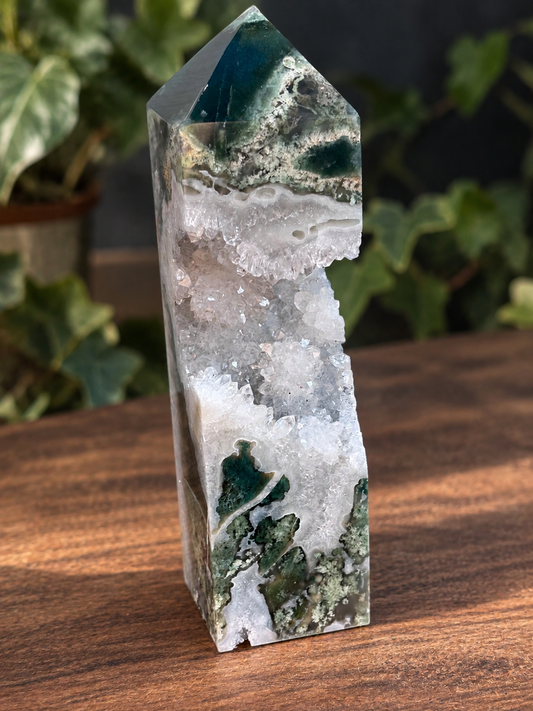 Statement Moss Agate Druzy Tower | No. 2