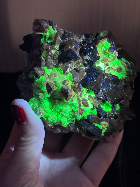 Namibian Black Tourmaline & Smoky Quartz | UV Reactive | Erongo