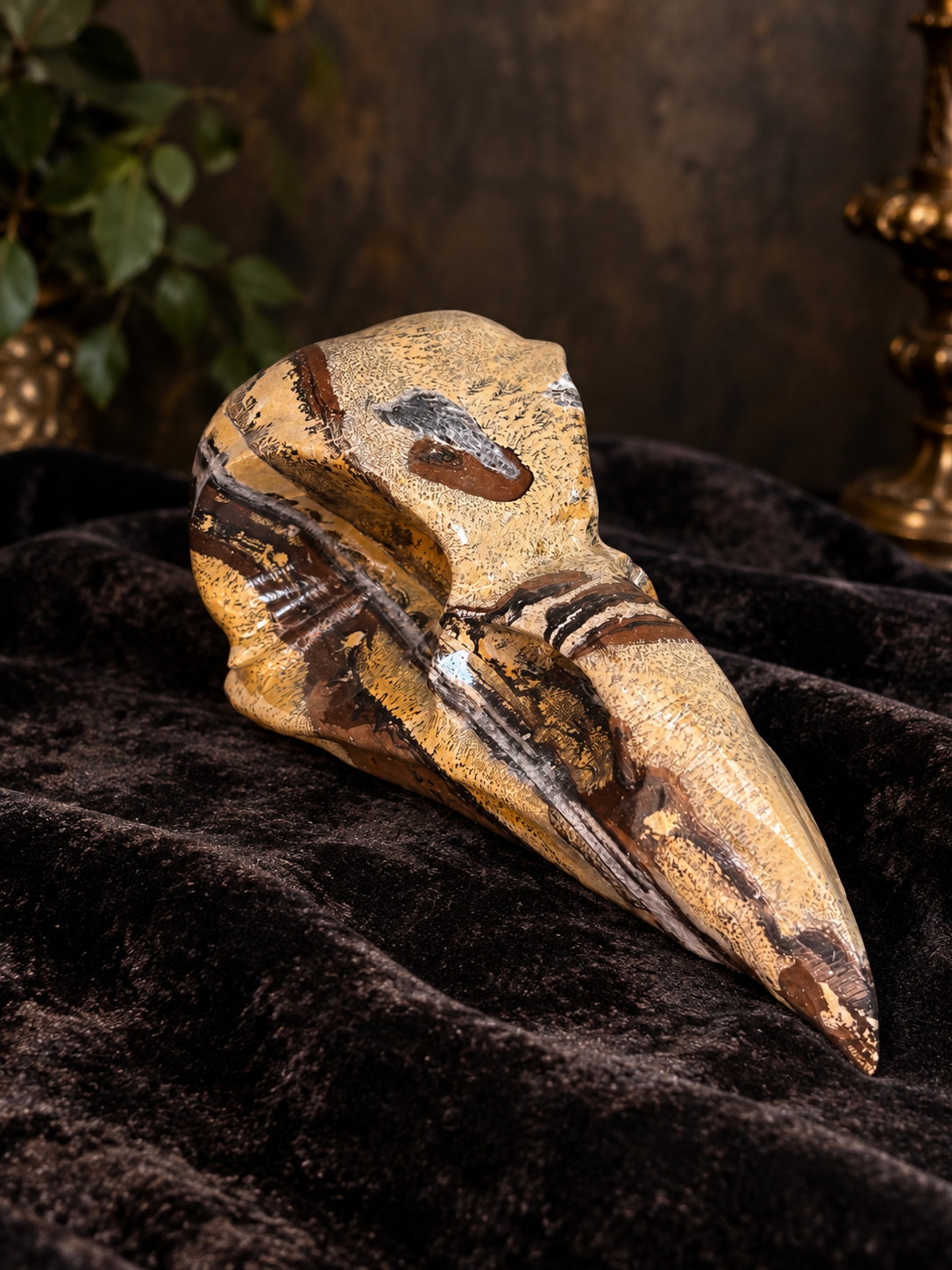 The Feathered Guardian | XL Picture Jasper Raven Skull