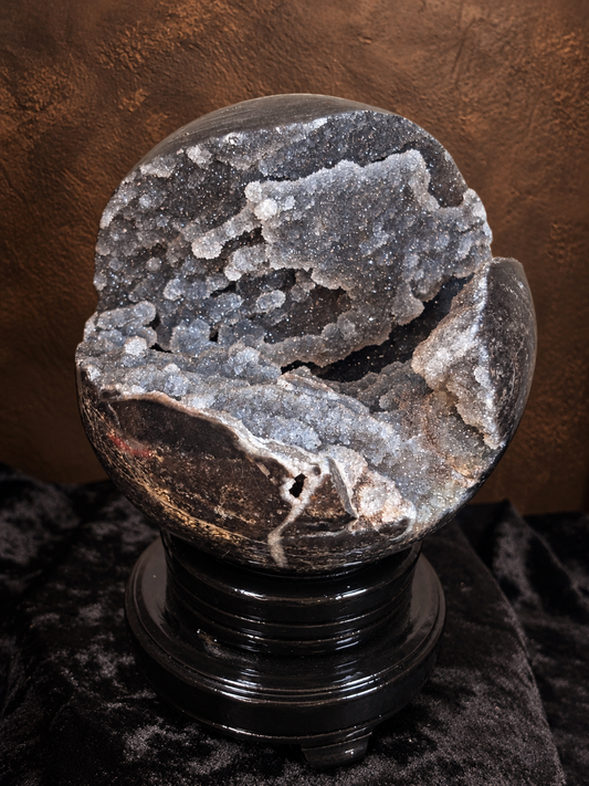 Natural Open Mouth Sphalerite Sphere  Rare Formation, Extreme Sparkle