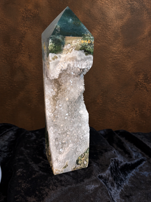 Statement Moss Agate Druzy Tower | No. 1