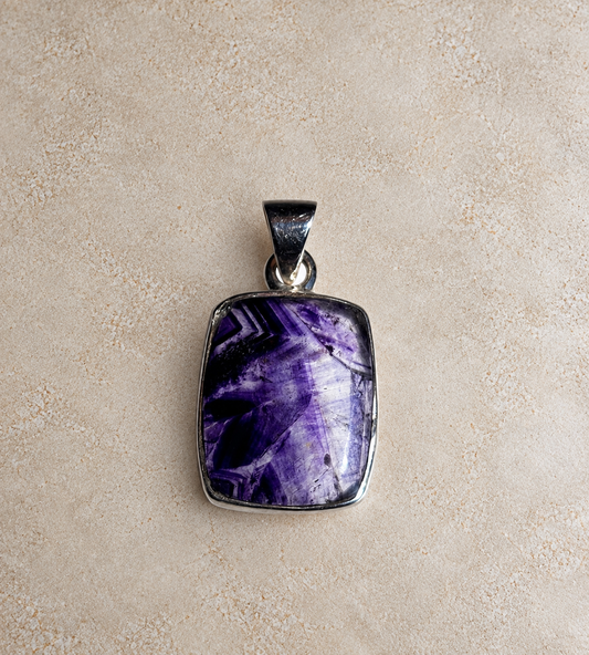 Derbyshire Blue John Pendant D | 925 Sterling Silver