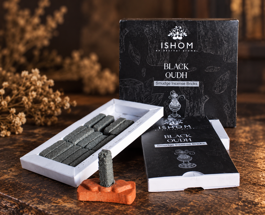 Black Oudh | Ritual Incense Bricks & Terracotta Burner