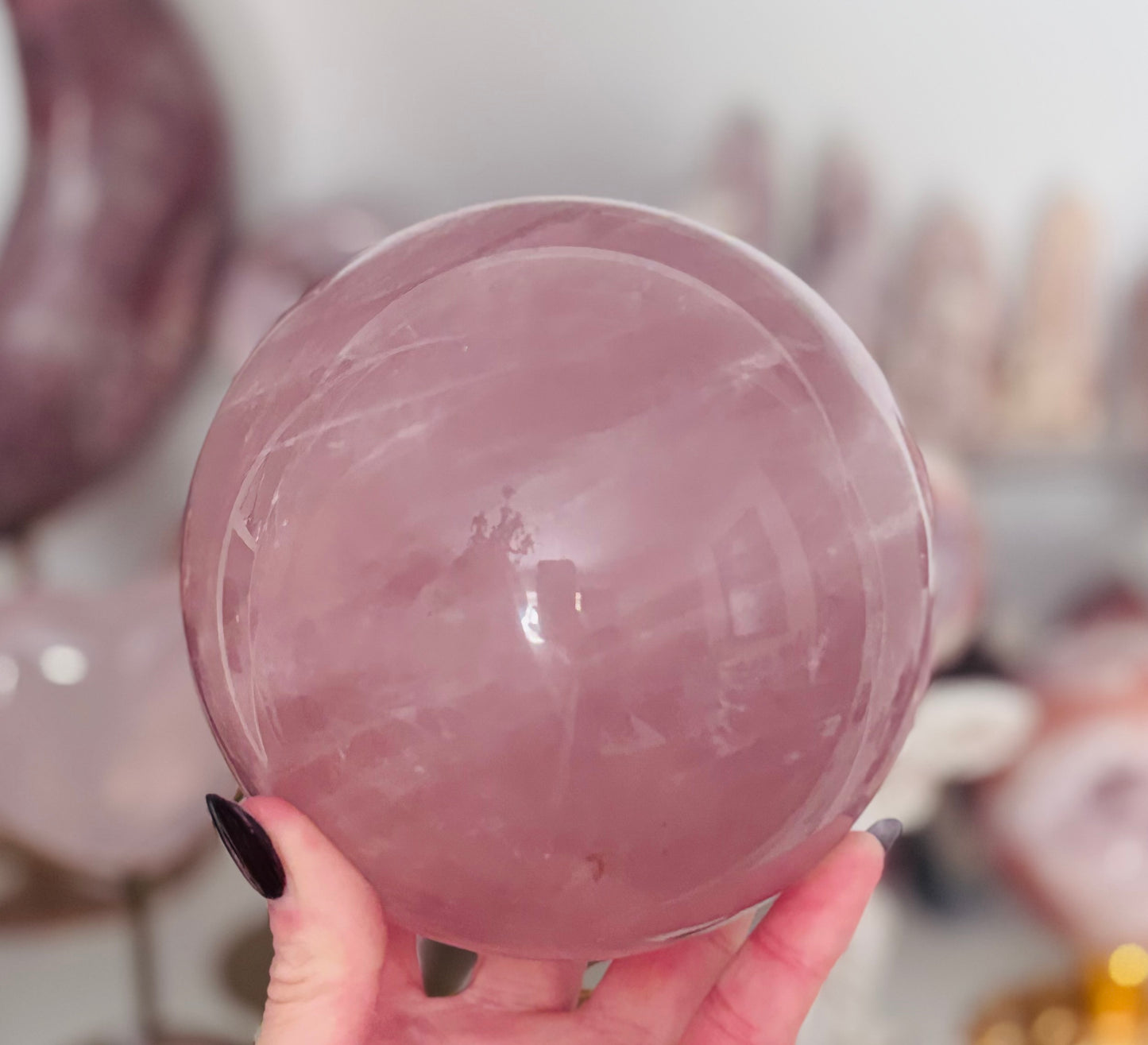 🌹 Statement Collector Grade Deep Pink Madagascan Rose Quartz Sphere 🌹
