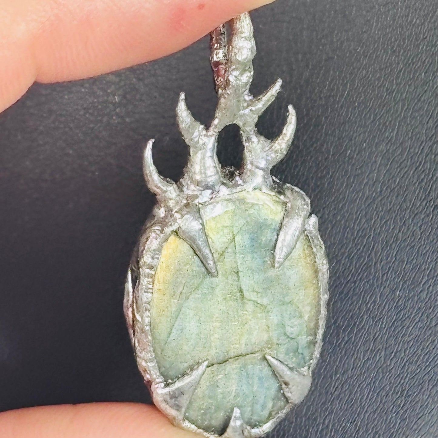 Golden Flash Labradorite Claw Pendant | One of One