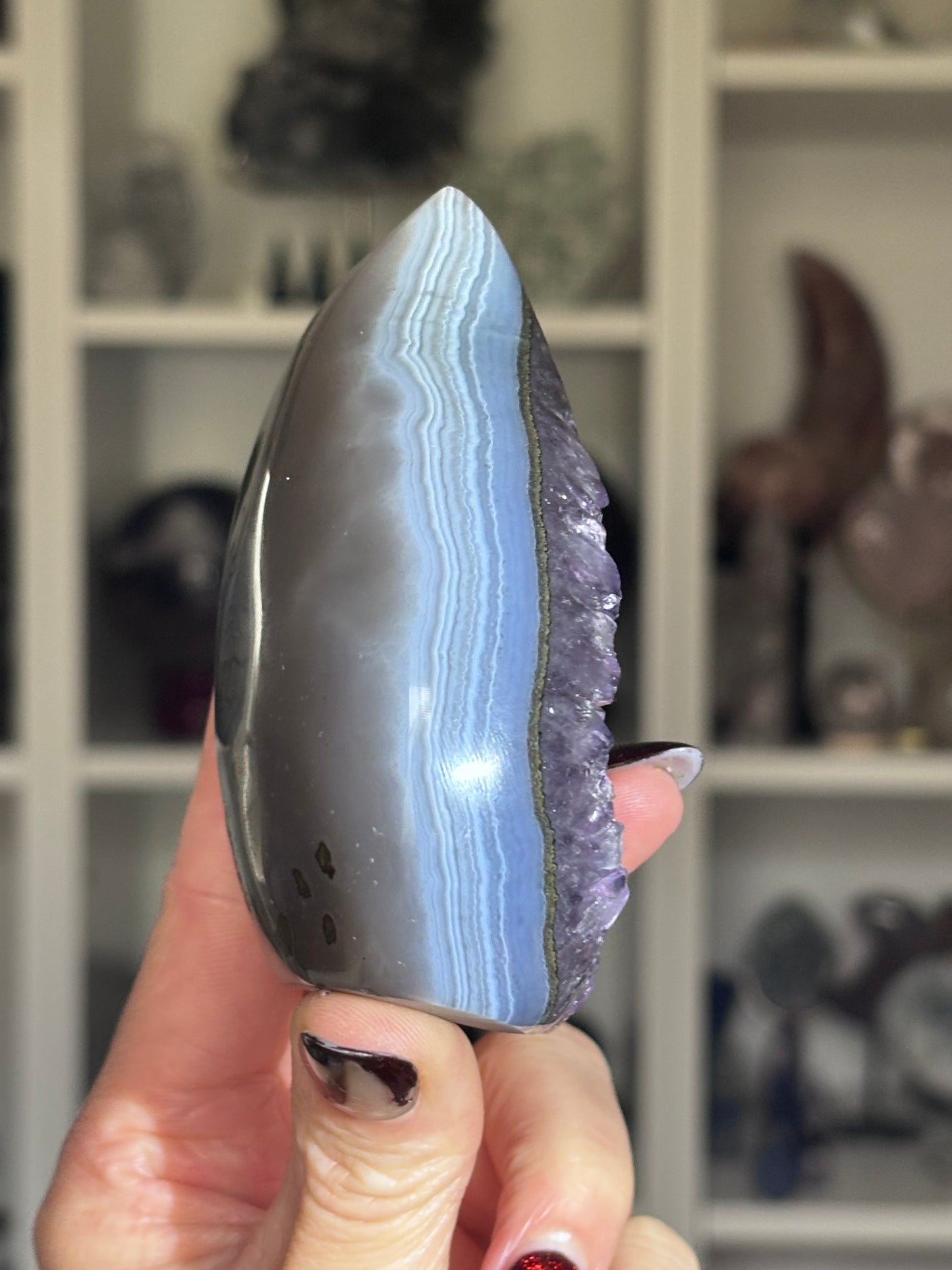 💜 Brazilian Amethyst Agate Teardrop Freeform