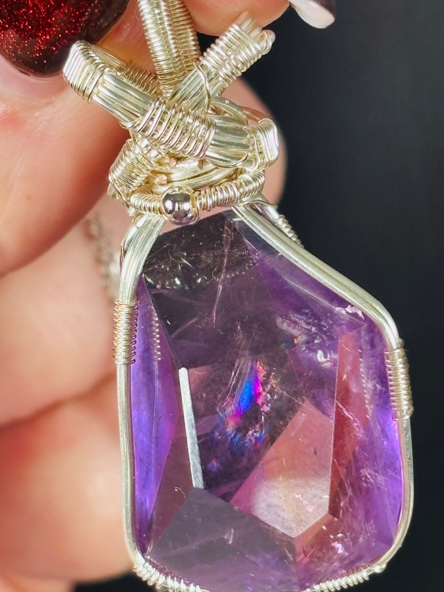 Hand Wire Wrapped Rainbow Ametrine Pendant only