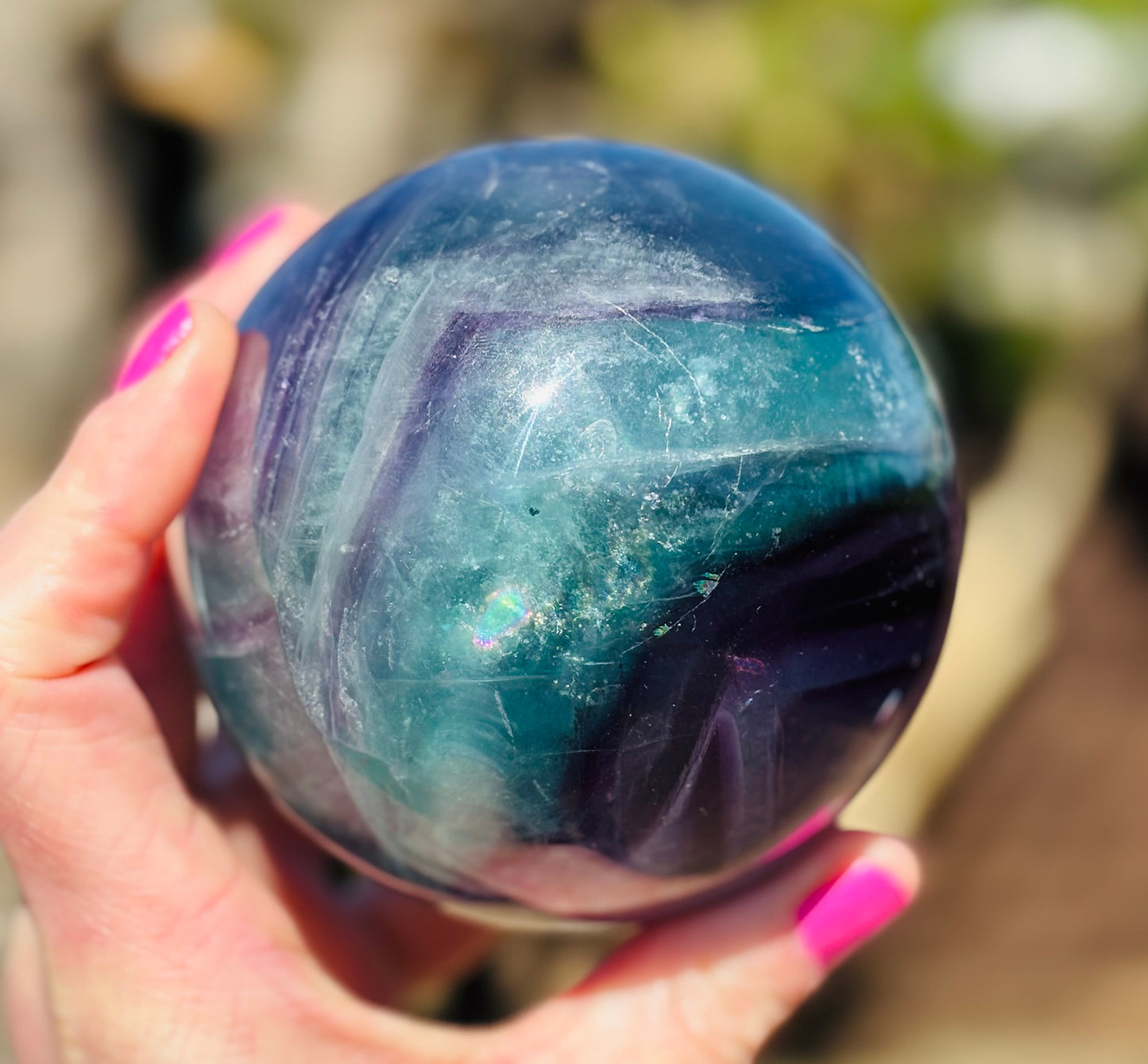 Banded Fluorite Statement Sphere - 1.230kg