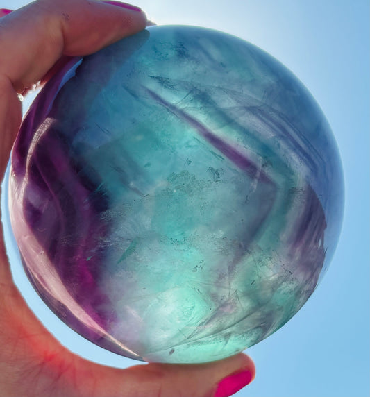 Banded Fluorite Statement Sphere - 1.230kg