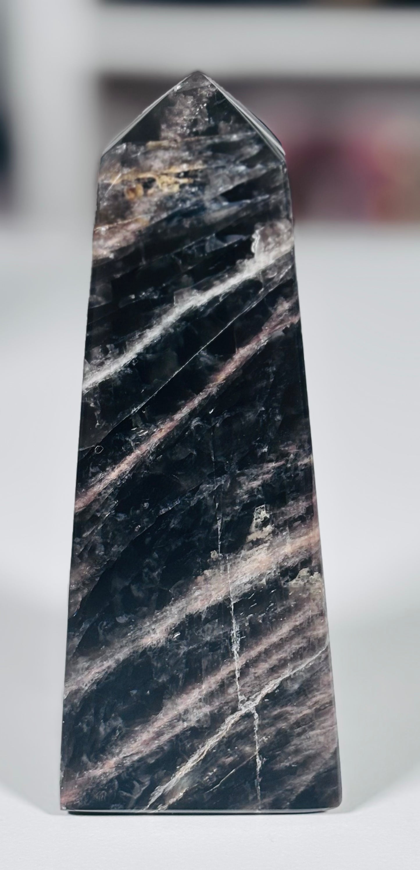 🖤 Rainbow Black Moonstone Obelisk B🖤