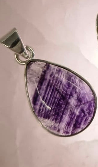 Blue John Pendant C | Sterling Silver