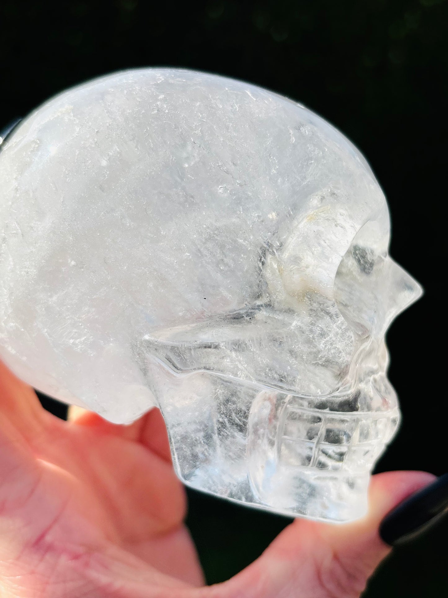 Clear Quartz Skull with Internal Rainbows