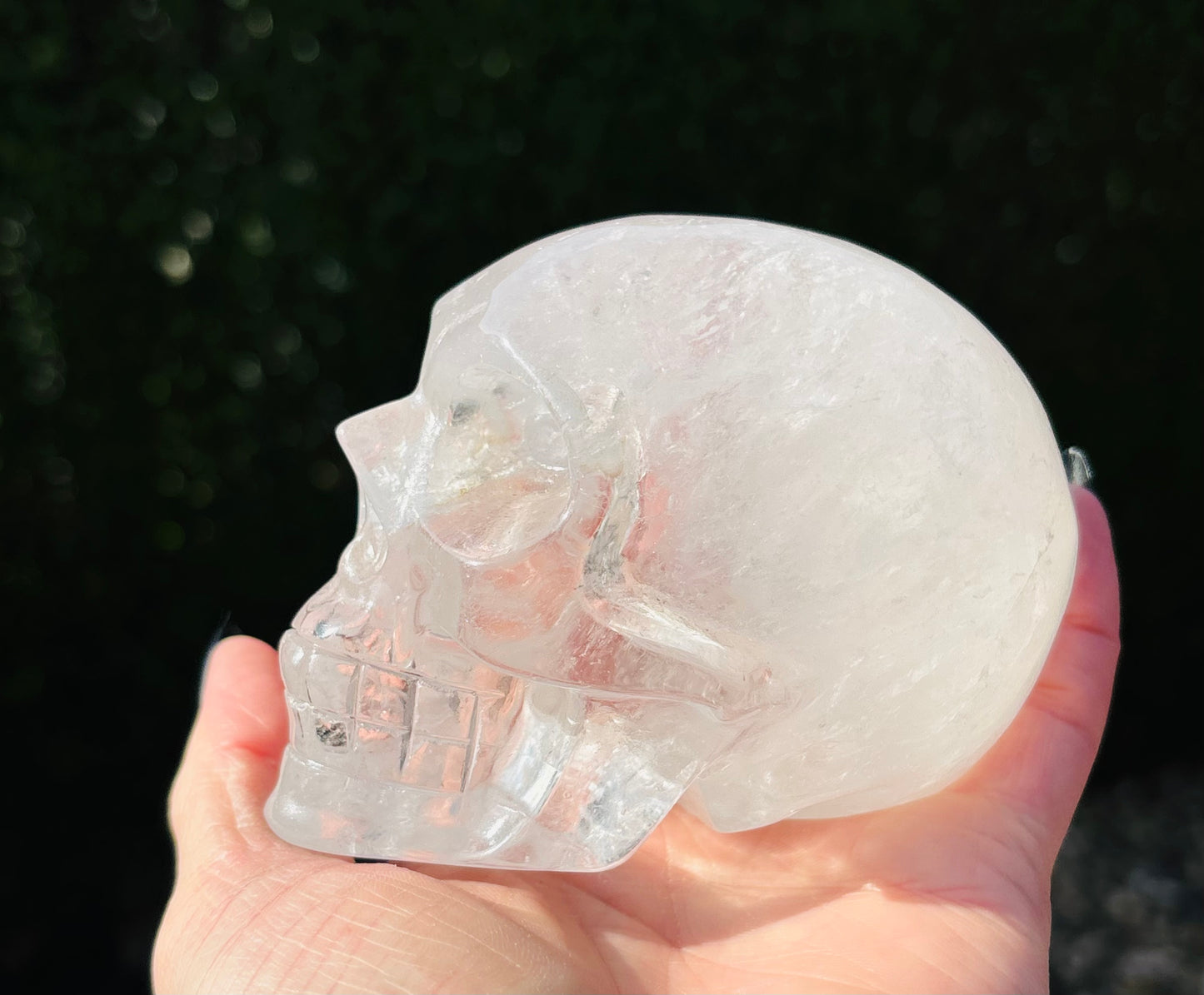 Clear Quartz Skull with Internal Rainbows