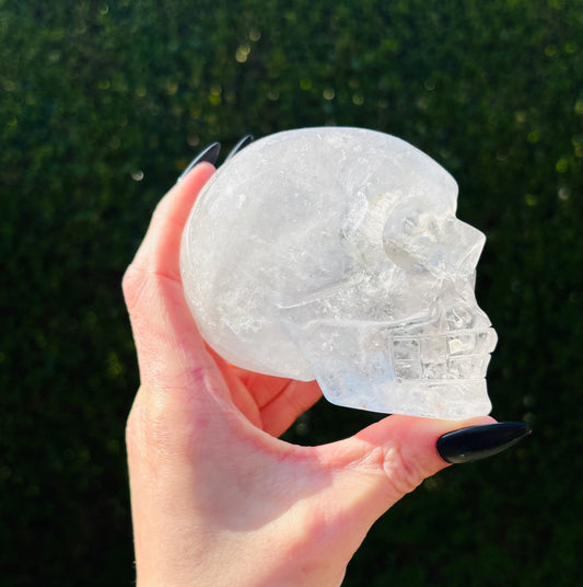 Clear Quartz Skull with Internal Rainbows