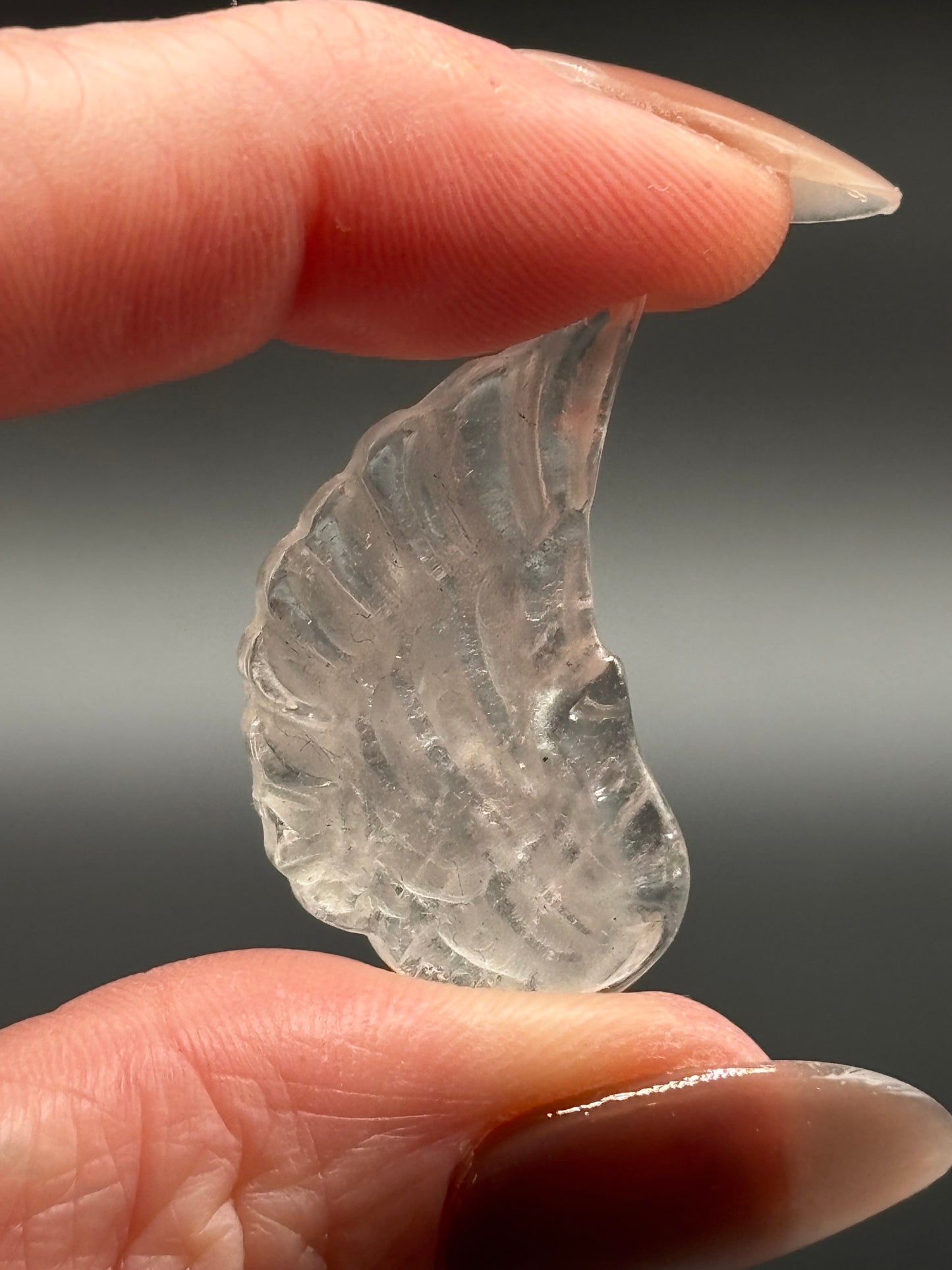 Clear Quartz Angel Wing - Mini Carving