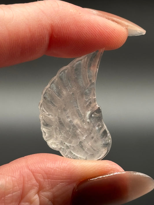 Clear Quartz Angel Wing - Mini Carving