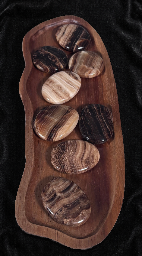 Chocolate Calcite Palm Stone