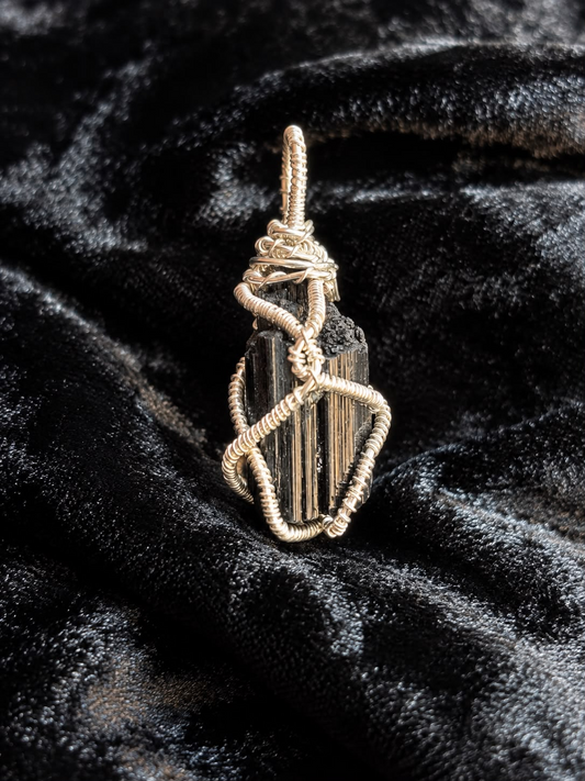 Raw Black Tourmaline Pendant