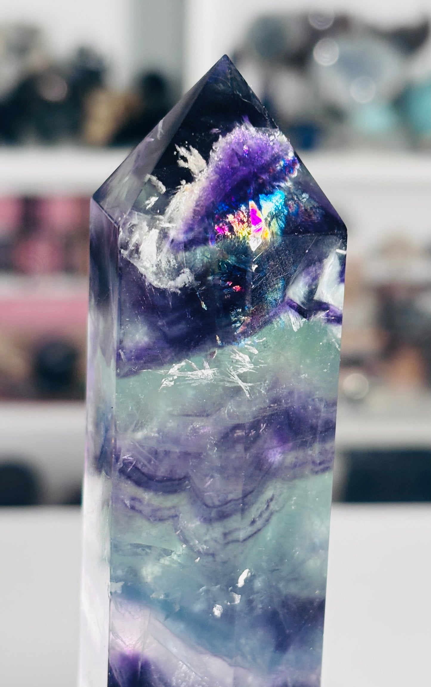 💜 Premium Rainbow Fluorite Tower 💜
