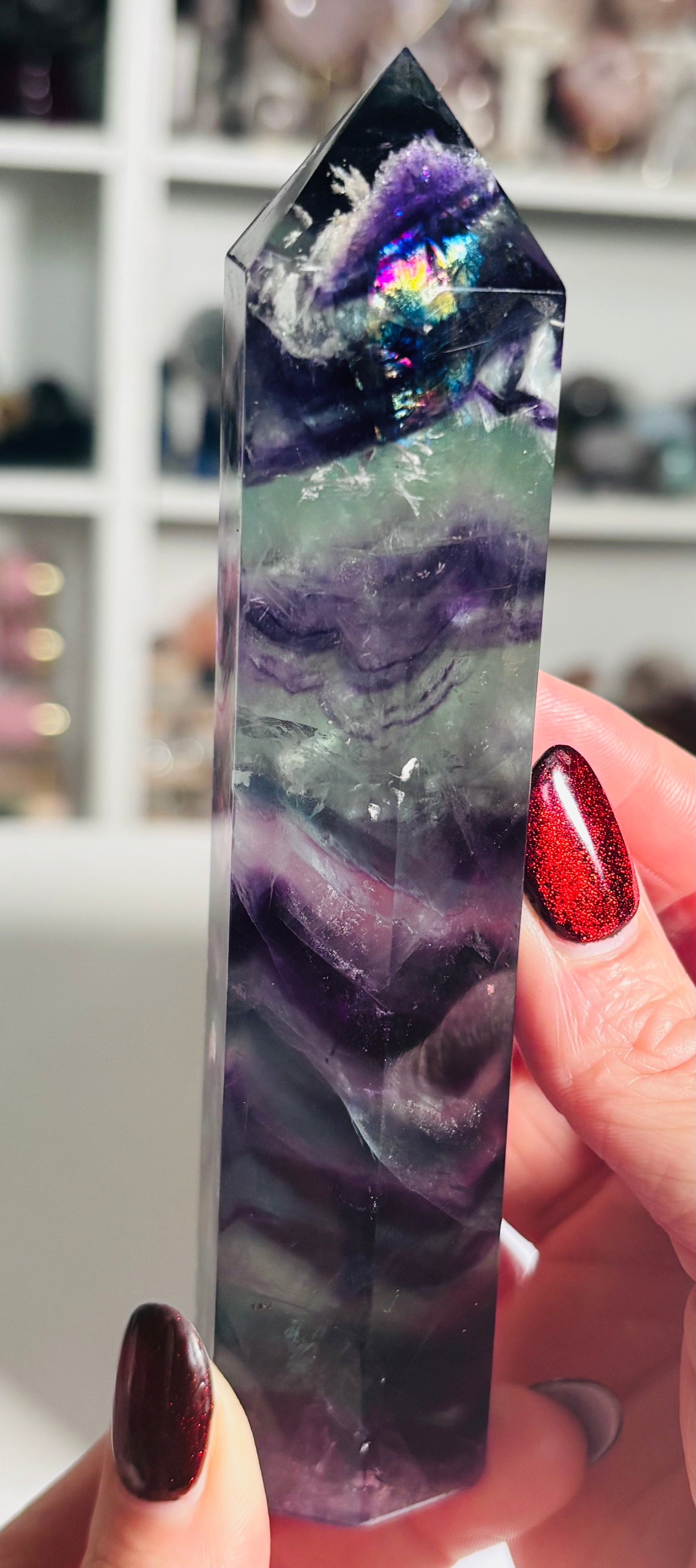 💜 Premium Rainbow Fluorite Tower 💜