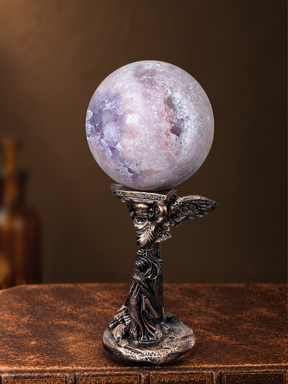 Brazilian Amethyst, Flower Agate & Quartz Druzy Sphere