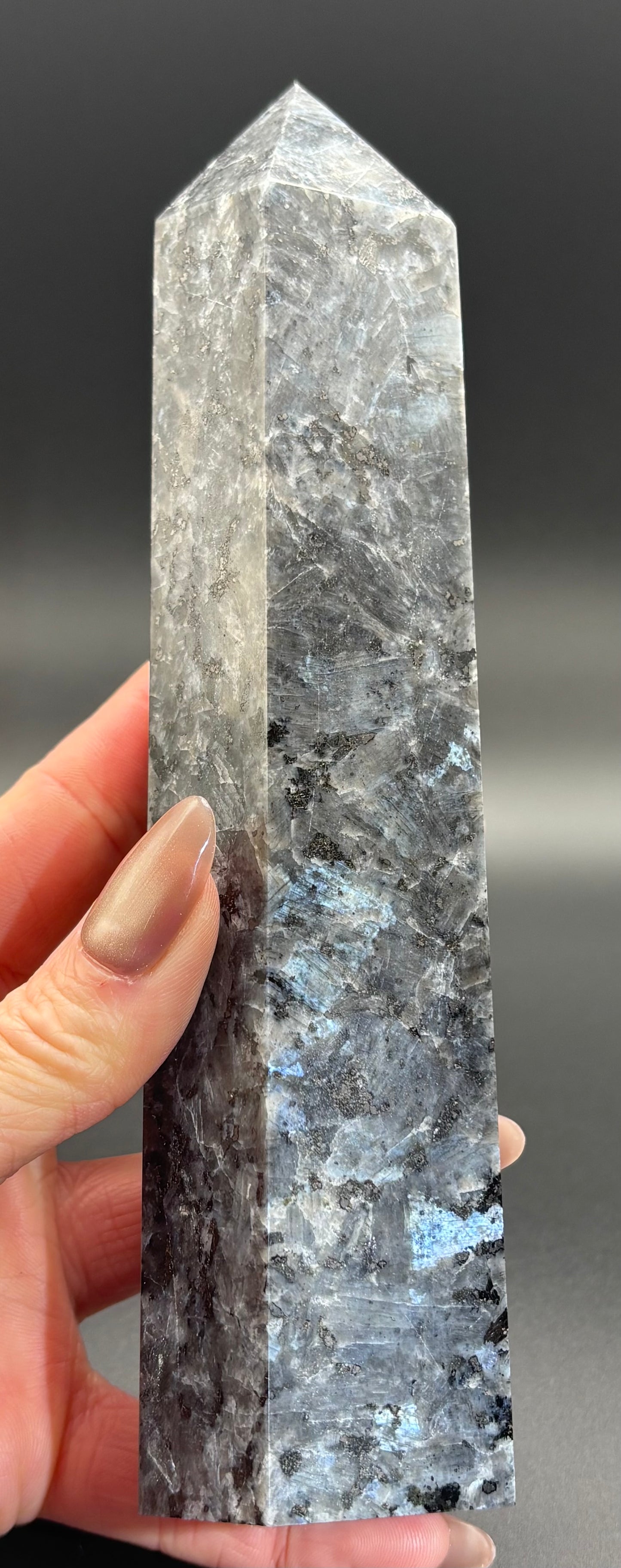 Larvikite Tower - Blue Flash  (784g)