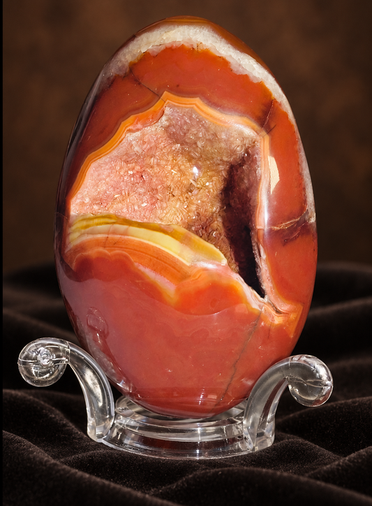 Madagascan Druzy Carnelian Agate Egg