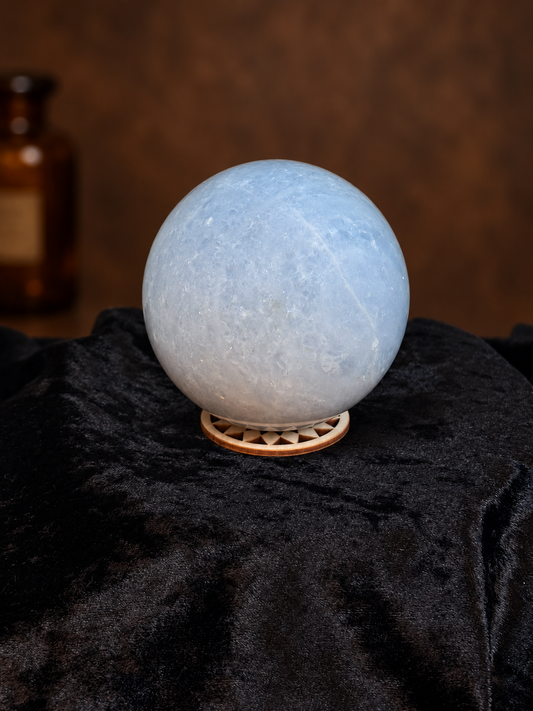 Blue Calcite with Mica Sphere
