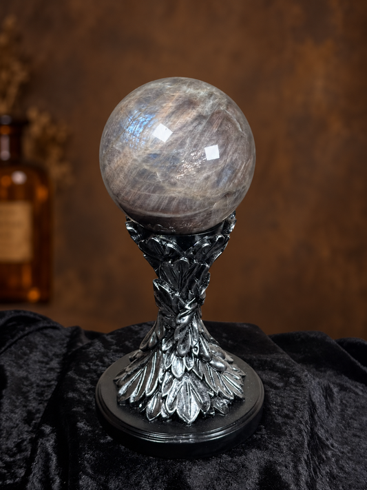 Moonstone with Sunstone Sphere