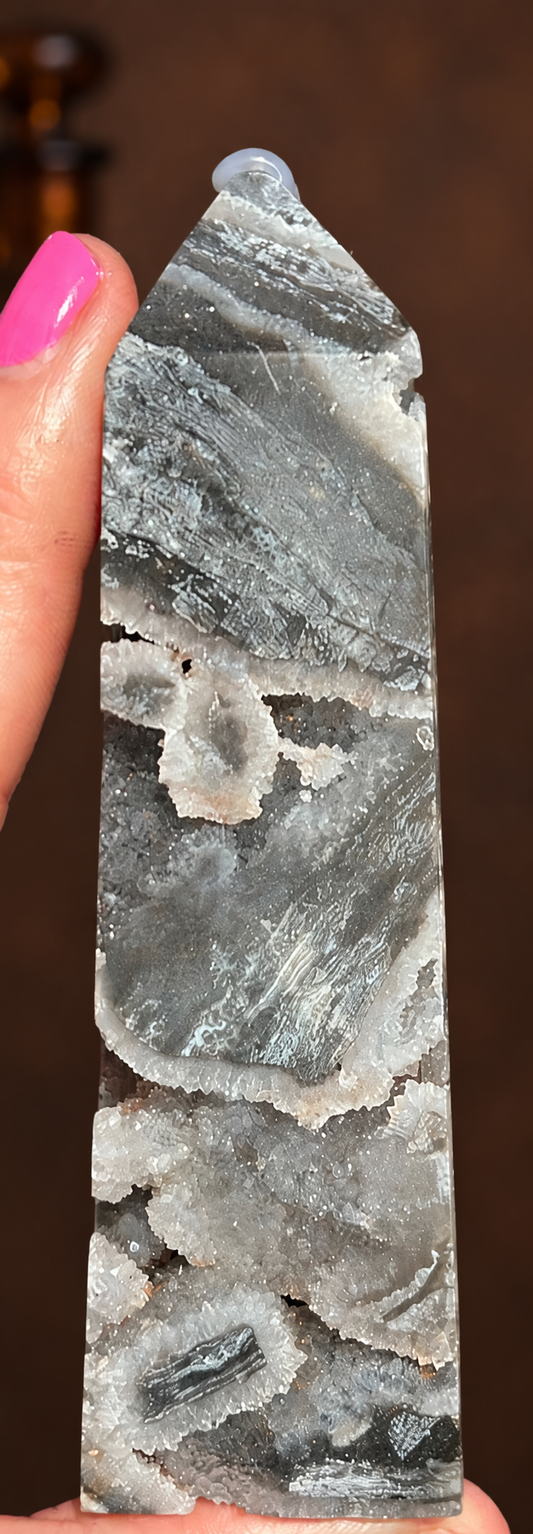 Sphalerite & Quartz Druzy Tower