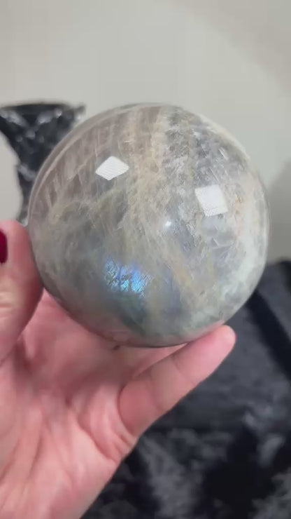 Moonstone with Sunstone Sphere