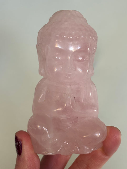 Rose Quartz Buddha Carving – Deep Pink | 10.5cm | 331g
