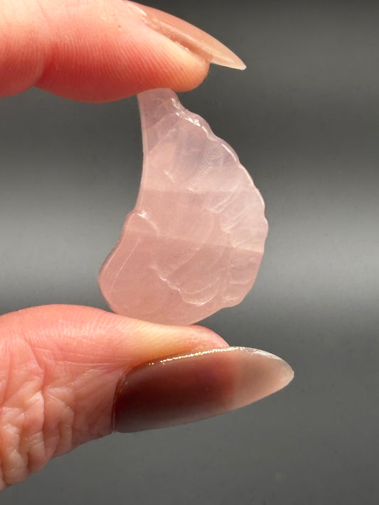 Rose Quartz Angel Wing -Mini Carving