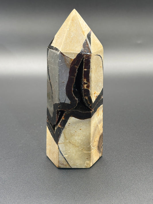 Septarian Tower -Black Druzy “Dragon Stone” (461g)