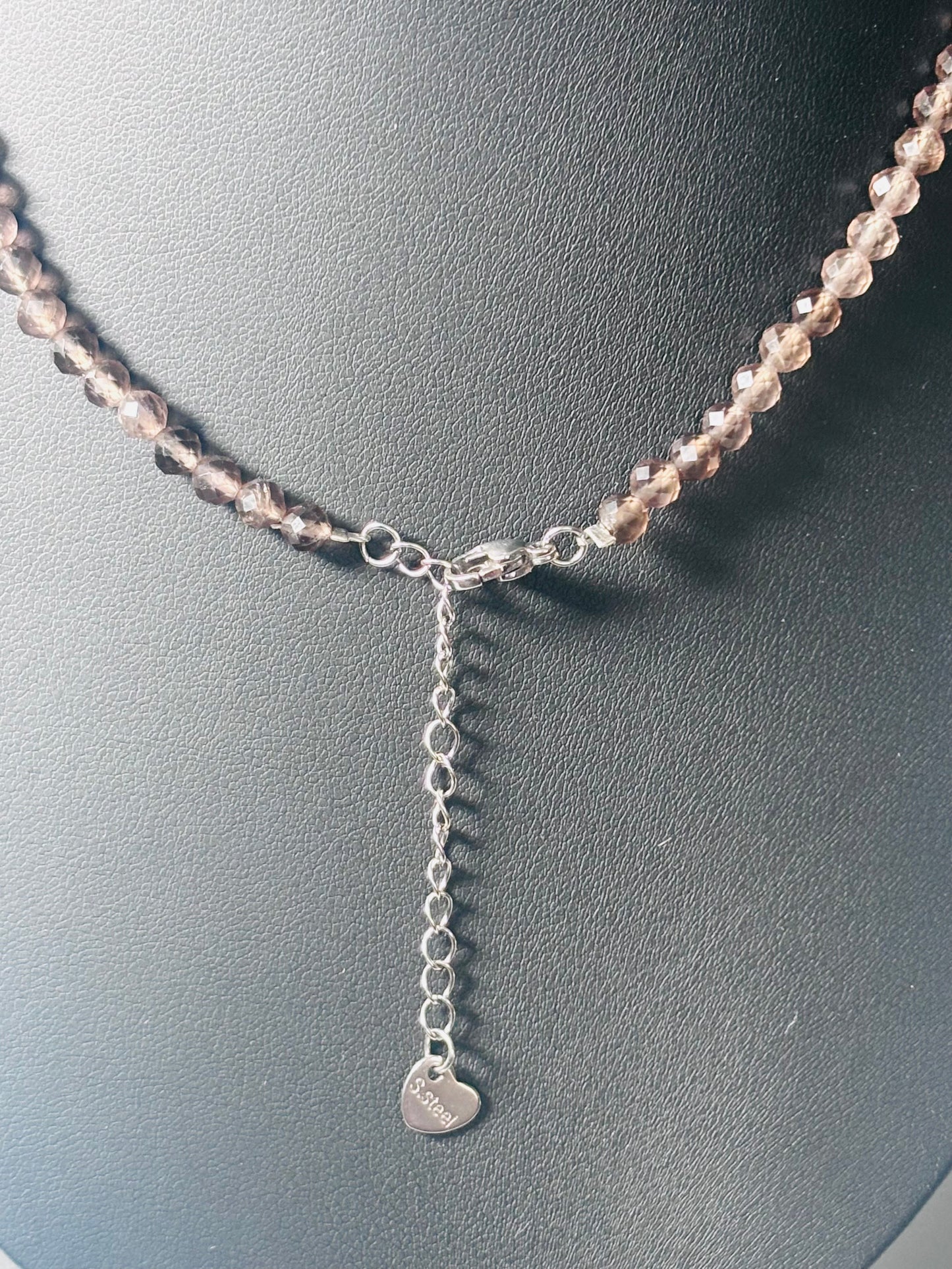 High Grade Faceted Smoky Quartz Choker | 3mm Beads