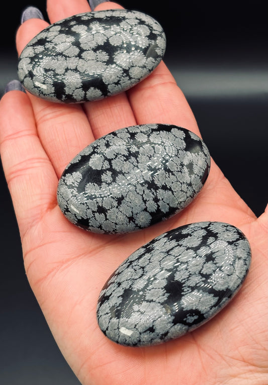 Snowflake Obsidian Palm Stones