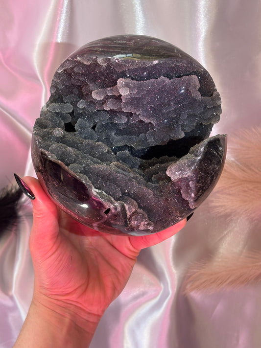 Natural Open Mouth Sphalerite Sphere  Rare Formation, Extreme Sparkle