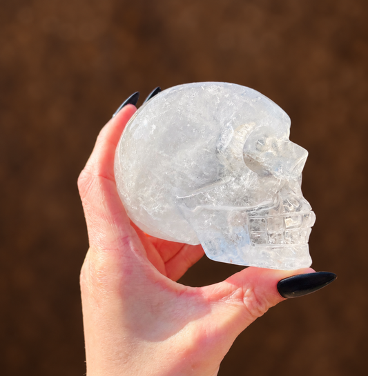 Clear Quartz Skull with Internal Rainbows